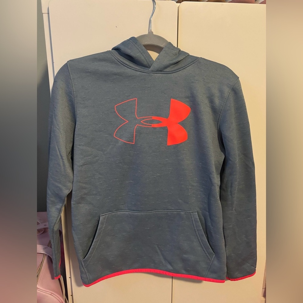 Under Armour Blue Hoodie with Red Logo
